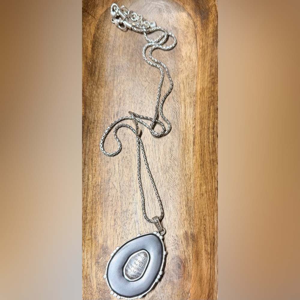 Brighton Silver Braided Chain Necklace 30” adjustable